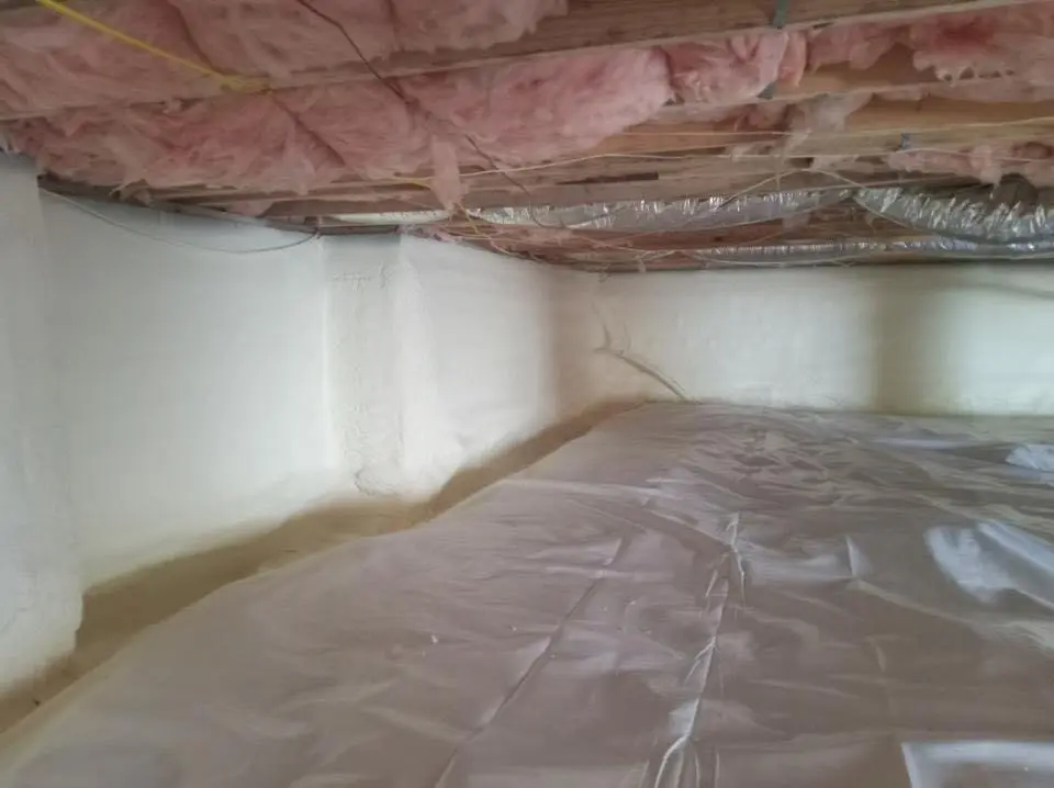 Crawl space encapsulation with closed-cell spray foam for Spray Foam Roofing Repair in Rochelle Park